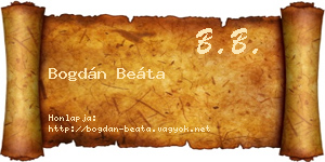 Bogdán Beáta névjegykártya