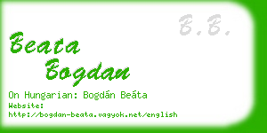 beata bogdan business card