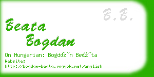 beata bogdan business card